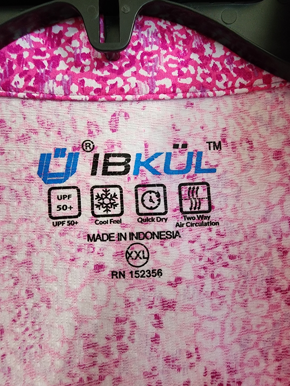 IBKUL XXL Pink Animal Print Mock Neck 1/4 Zip UPF 50 Golf Top - Picture 11 of 11